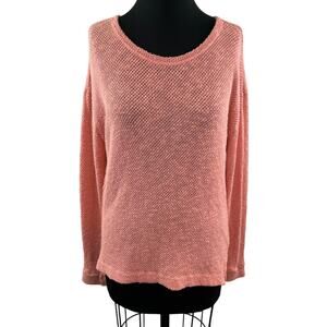 Velvet by Graham & Spencer Orange Sweater Round Neck Cotton Knit Size Medium M